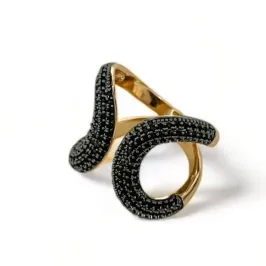 ANEL CURVA VAZADO ABERTURA FRONTAL ZIRCONIA ONIX