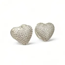 BRINCO ARGOLA CORAÇÃO ZIRCONIA CRISTAL