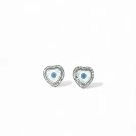 BRINCO CORAÇÃO OLHO GREGO MADREPEROLA ZIRCONIA CRISTAL