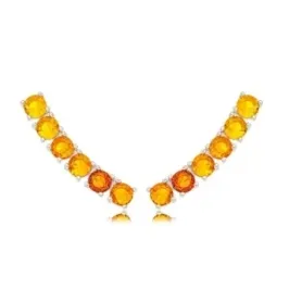 BRINCO EAR CUFF ZIRCONIA LARANJA