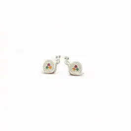 BRINCO INFANTIL CARACOL ZIRCONIA COLOR
