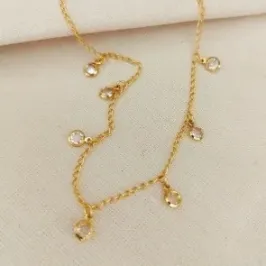 COLAR CHOKER PINGENTES CRISTAL