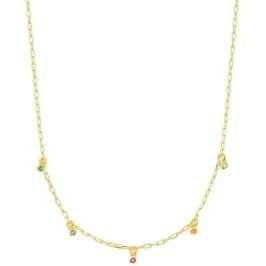 COLAR CHOKER PINGENTES ZIRCONIA COLOR
