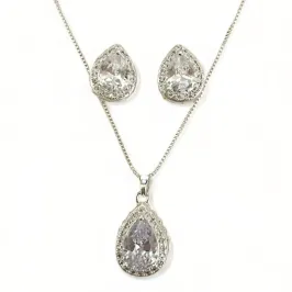 CONJUNTO GOTA CRISTAL ZIRCONIA CRISTAL