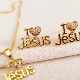 CONJUNTO I LOVE JESUS ZIRCONIA COLOR