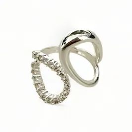 ANEL GOTA VAZADA ZIRCONIA CRISTAL