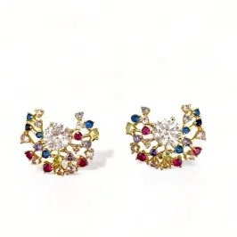 BRINCO PEDRA CRISTAL ZIRCONIA COLOR