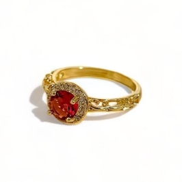 ANEL PEDRA RUBI ZIRCONIA CRISTAL