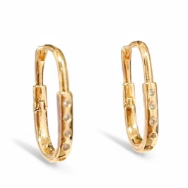 BRINCO ARGOLA BALANÇO ZIRCONIA CRISTAL