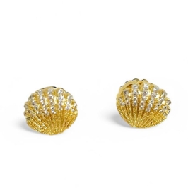 BRINCO ARGOLA CONCHA ZIRCONIA CRISTAL