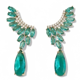BRINCO EAR CUFF PEDRAS TURMALINA