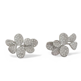 BRINCO FOLHAS ZIRCONIA CRISTAL