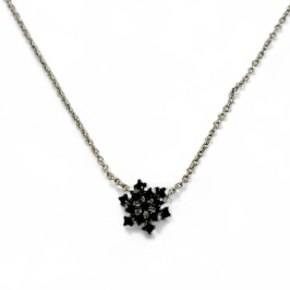 COLAR PINGENTE FLOCO ZIRCONIA ONIX