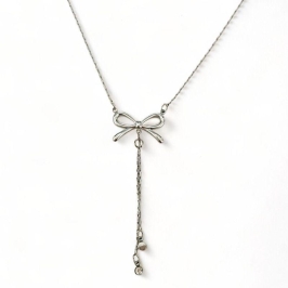 COLAR PINGENTE LAÇO ZIRCONIA CRISTAL