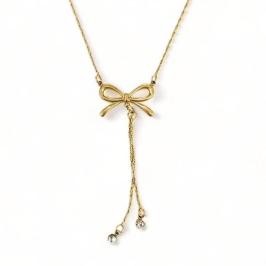 COLAR PINGENTE LAÇO ZIRCONIA CRISTAL