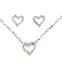CONJUNTO CORAÇÃO ZIRCONIA CRISTAL