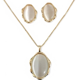 CONJUNTO OVAL ORGANICO OLHO DE GATO