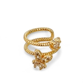 PIERCING BORBOLETA ZIRCONIA CRISTAL