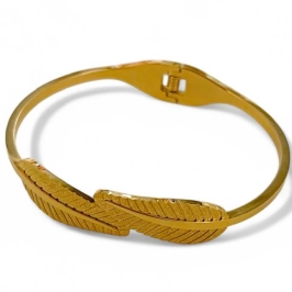 PULSEIRA BRACELETE FOLHAS BRILHO