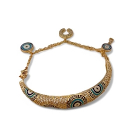 PULSEIRA BRACELETE OLHO GREGO ZIRCONIA CRISTAL