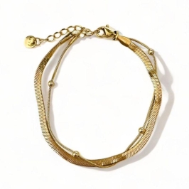 PULSEIRA DUPLA FITA BOLINHA LISA