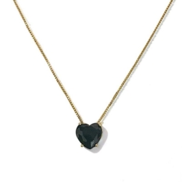 COLAR CORAÇÃO PEDRA ONIX