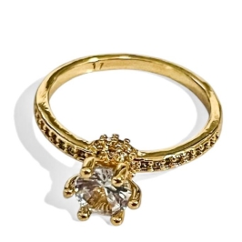 ANEL SOLITARIO PEDRA ZIRCONIA CRISTAL 19