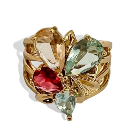 ANEL FLOR CRISTAIS COLOR 22