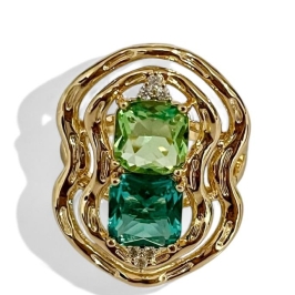 ANEL ORGANICO ZIRCONIA CRISTAL PEDRAS COLOR 20