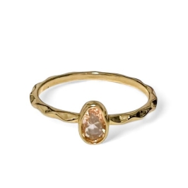 ANEL OVAL QUARTZO ROSA 23