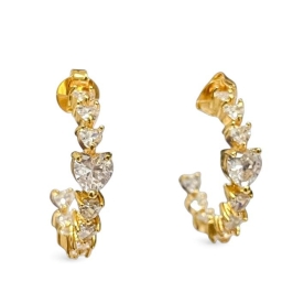 BRINCO ARGOLA CORAÇÃO CRISTAL