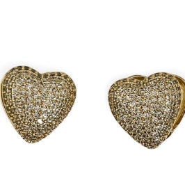 BRINCO ARGOLA CORAÇÃO ZIRCONIA CRISTAL