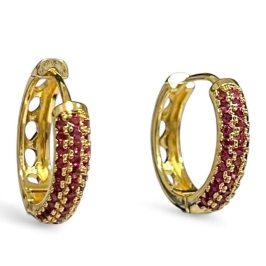 BRINCO ARGOLA ZIRCONIA RUBELITA