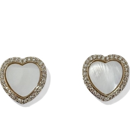 BRINCO CORAÇÃO MADREPEROLA ZIRCONIA CRISTAL