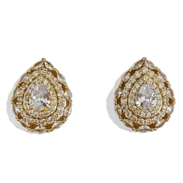 BRINCO GOTA PEDRA ZIRCONIA CRISTAL