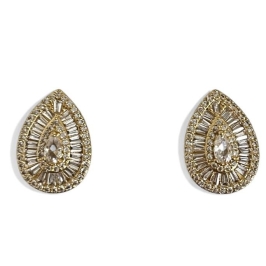 BRINCO GOTA PEDRA ZIRCONIA CRISTAL