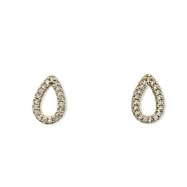 BRINCO GOTA VAZADA ZIRCONIA CRISTAL