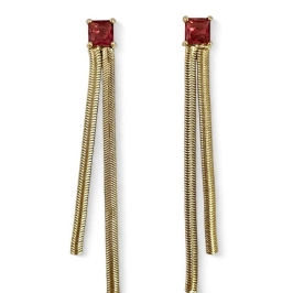 BRINCO MALHA PINGENTE CRISTAL RUBI