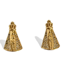 BRINCO NOSSA SENHORA ZIRCONIA CRISTAL