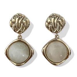 BRINCO PENDENTE LOSANGO OLHO DE GATO