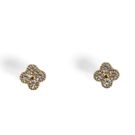 BRINCO TREVO ZIRCONIA CRISTAL