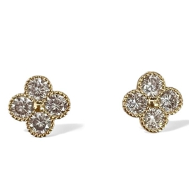 BRINCO TREVO ZIRCONIA CRISTAL