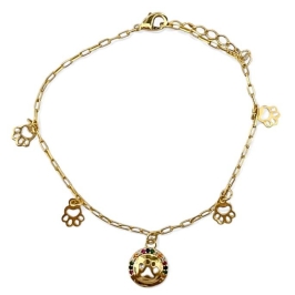 PULSEIRA PINGENTE PATINHAS ZIRCONIA COLOR