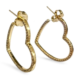 BRINCO ARGOLA CORAÇÃO ZIRCONIA CRISTAL