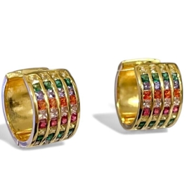 BRINCO ARGOLA FILEIRAS ZIRCONIA COLOR