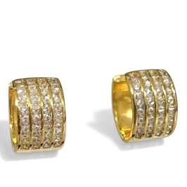 BRINCO ARGOLA FILEIRAS ZIRCONIA CRISTAL