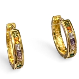 BRINCO ARGOLA ZIRCONIA COLOR