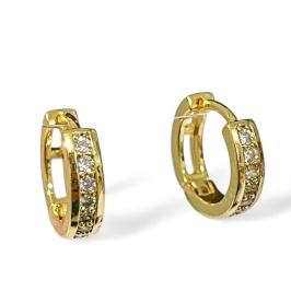 BRINCO ARGOLA ZIRCONIA CRISTAL