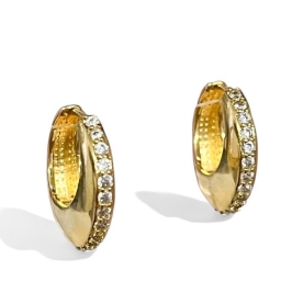 BRINCO ARGOLA ZIRCONIA CRISTAL