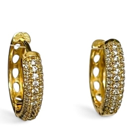 BRINCO ARGOLA ZIRCONIA CRISTAL